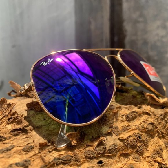 Ray-Ban Aviator Gradient RB3025 Purple Mirror 58mm - Picture 9 of 9